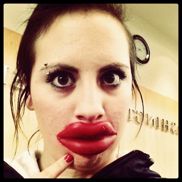 Me wearing wax lips